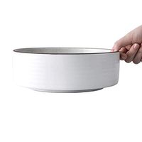 Bowl Japanese Ramen Folk culture bowl Home Ceramic Soup Folk culture bowl Creative Large Tableware Banquet Dinner Folk culture bowl Ice Cream Dessert Folk culture bowl, Salad Server Tableware (Capacit