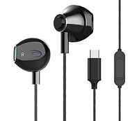 USB C Headphones, WOHZOEK Type C Earbuds with Microphone, Stereo Bass Earphones, Compatible with Google Pixel 2/XL, Huawei, HTC 10/U11/U12, Xiaomi, Essential Phone (Black)