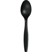 Black Heavy Duty Plastic Spoons 24 Per Pack