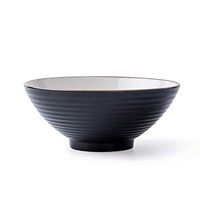 BBSEQ Household Thickened Anti-scalding Rice Bowl, Healthy and Environmentally Friendly Ceramic Instant Noodle Bowl Soup Bowl (Color : Black)