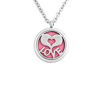 Infinite Memories Essential Oil Diffuser Necklace Live Simple, Laugh Often, Love Deeply Heart Pendant
