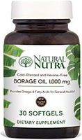 Natural Nutra Borage Oil, Omega 6 Essential Fatty Acids Supplement with GLA, Linoleic, Oleic and Palmitic Acid, Cold Pressed, Herbicide and Pesticide Free, 30 Softgels