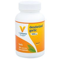 The Vitamin Shoppe Deodorized Garlic 500MG, Wholesome Garlic with No Aftertaste All Cardiovascular Benefits, Equal to 1 Fresh Clove of Garlic (100 Capsules)