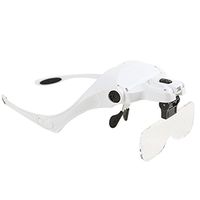 UEETEK 5 Lens Adjustable Loupe Headband Magnifying Glass Magnifier with LED Light Lamp Magnifying Glasses for Eyelash Extension Beauty