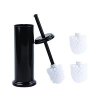 MAYA Elegant Toilet Brush and Canister Now with A Metal Handle and 2 Replacement Heads, Compact Design for Small Spaces, Tapered Head, Rust Resistant, Oil Rubbed Bronze