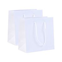 Incredible Packaging - 6.5" x 3.5" x 6.5" Mini Retail Euro Tote Shopping Bags - Heavy Duty 157 GSM - Original Style Paper - Perfect for Merchandise, Retail, Party, Gift Bags. (White Matte, 10 Bags)