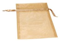 Premier Packaging AMZ-399929 20 Count Organza Bags, 6 by 10-Inch, Antique Gold