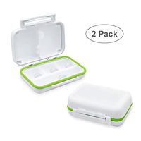 VTAR 2 Pack Pill Case, Portable Weekly Moisture Proof Medicine Vitamin Pill Organizer Container, Travel Pill Box for Purse or Pocket