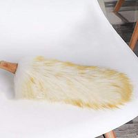 Lambswool Duster with Wood Handle & Hanging Rope, Anti-Static Soft Wool Duster Dust Sweeping Feather Duster for Cleaning Furniture Sofa, Wall Painting(white+yellow)