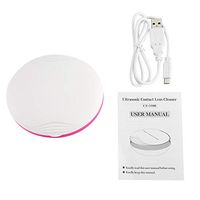 Ultrasonic Contact Lens Clean Case, USB Auto Eye Protein Cleaning Case Portable Travel Eye Care Set Cute Mini Fast Vibration Daily Care Lens Case Box for Contact Lens, Colored Lens(Rose Red)