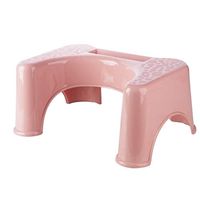 DULPLAY Portable Toilet Stool, Bathroom Stool Space Saver Anti-Slip Anti Constipation Squat aid Stool Fits All Toilets-Pink