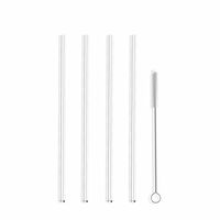 Hummingbird Glass Straws Little Sipper 6" x 7mm Made With Pride In The USA - Perfect Reusable Straw For Coffee, Tea, Wine, Juice, Water, Essential Oils - 4 Pack With Cleaning Brush