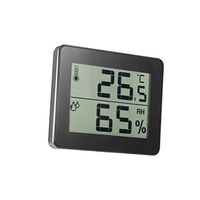 Garneck 2 in 1 Electronic Temperature Humidity Meter Intelligent Large Screen Temperature Display Measuring Device for Home Hotel Store (Black)
