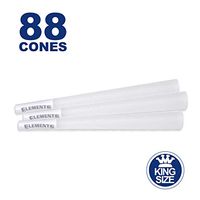 Elements 88 King Size Rice Cones - W Gallery Box - Ultra Thin 109mm Pre Rolled Cones, 26mm Filter Tips, Natural White Unbleached Unrefined Rolling Papers, Bulk Pack Bundle, Compare RAW 110mm KS