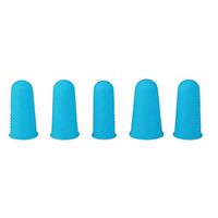 PAFUWEI 5 Pieces Silicone Finger Protectors Cover, Hot Glue Gun Finger Sleeves Finger Tips Protectors for Wax Rosin Resin Honey Adhesives Scrapbooking Sewing, Blue