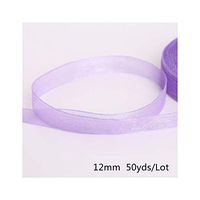 12mm 50Yard Organza Ribbon for Wrapping Christmas Party Home DIY Gift Packaging Wedding Decoration Tapes Ribbons,Lt Purple