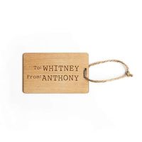 Personalized Wooden Holiday Gift Tags with Holes for Gifting and Giving Season | Christmas Wood Tag Hang Labels- Custom Design for Holiday Gift Favor (to Whitney)