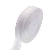 ATRibbons 50 Yards 1 Inch Wide Satin Ribbon with Organza Edge for Wedding Gifts Wrapping DIY Bows and Craft (White)