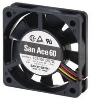 SANYO DENKI - SANACE FANS 109P0612S701 AXIAL FAN, 60MM, 12VDC, 150mA