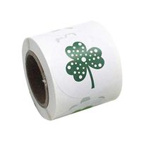 Amosfun 200pcs St. Patricks Day Stickers Shamrock Roll Stickers Self-Adhesive St. Patricks Label Gift Wrapping Decals for DIY Irish Decor