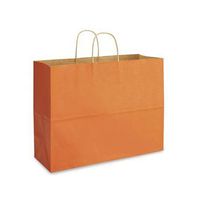 Orange Bags, Extra Large Kraft Paper Gift Wrap Shopping Bags, (Vogue Size 16W x 12H x 6), 25 Bags, Made in USA