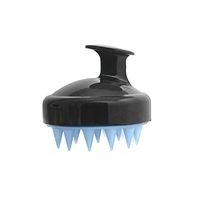 Leoie Men/Women Hairdressing Soft Silicone Shampoo Brush Scalp Cleanness Comb black
