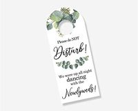 10 ct Floral Wedding Door Hanger Sign, Hotel Welcome Bag, Do Not Disturb Sign (DH-301-DA) (Dancing)