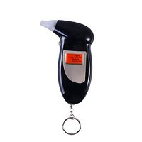 ULTECHNOVO Breath Analyzer Professional-Grade Accuracy Keychain Portable Breath Alcohol Tester Digital Display for Personal & Professional Use with 5 Replacement Mouthpieces - Black