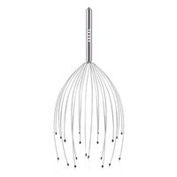 Heeta Head Scalp Massagers, 20 Fingers Scratcher for Deep Relaxation, Hair Stimulation and Stress Relief, Handheld Head Massager Scalp Scratcher (Silver)