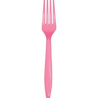 Club Pack of 600 Cany Pink Premium Heavy-Duty Plastic Party Forks
