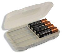 Malamute Rugged AA Battery Organizer - Hard Shell Storage Case Holds 8 AAs, Traction Feet, Made in the USA (Grey)
