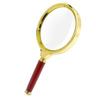 Mini Portable 5 Times Magnifying Glass, Wooden Handle, Optical HD Lens, Optical Glass Imaging, Reading Magnifier, Recognition Magnifying Glass, Identification Jewelry, Viewing Map, High-end Gifts