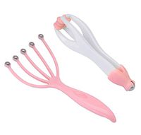 SinLoon Head Massager,Protable Hand Held SPA Scalp Massager,2-in-1 SinLoon Finger Massager Hand Handheld Steel Ball Run Blood Circulation Tool Pink (2-Pack)