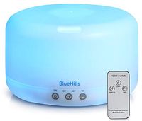 BlueHills Premium 1000 ML XL Essential Oil Diffuser Aromatherapy Humidifier with Remote for Large Room Home 18 Hour Run Huge Coverage Area 1 Liter Mood Lights Extra Large Capacity White D001