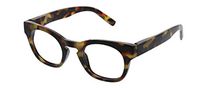 Peepers by PeeperSpecs Women's Nordic Noir Focus Square Blue Light Filtering Reading Glasses, Tortoise, 46 mm, +1.25