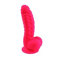 Realistic Massager Toy with Strong Suction Cup Silicone Toy (Red)