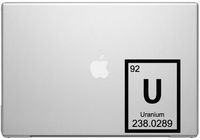 Uranium Periodic Element Science Macbook Car Tablet Art - Black Vinyl Decal for 13" Macbook