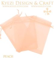 50 Pcs Peach 3x4 Sheer Drawstring Organza Bags Jewelry Pouches Wedding Party Favor Gift Bags Gift Bags Candy Bags [Kyezi Design and Craft]