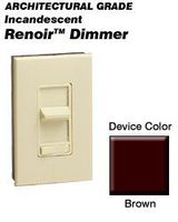 Leviton 81000 1000W, Single-Pole, Renoir Preset Electro-Mechanical Incandescent Slide Dimmer, Narrow Fin, Brown