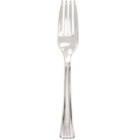 Lillian Tablesettings 48 Count Premium Plastic Fork, Clear
