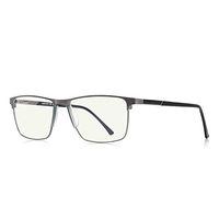 MERRY'S Fashion Blue Light Blocking Glasses - Reading Glasses with Optical Resin Protective Lens Metal Frame Spring Hinge Pattern Gift for Men and Women (1.25x, Gray)