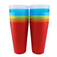 32 ounce Plastic Tumblers BPA-Free and Dishwasher Safe Colorful Cups Restaurant-Quality Glasses Set of 12 in 6 Assorted Colors By AOYITE