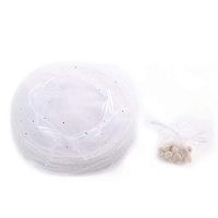 Dealglad 50pcs 25cm Round Drawstring Organza Jewelry Candy Pouch Christmas Wedding Party Favor Gift Packaging Bags (White)