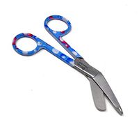 Blue & Pink Dew Drops Handle Pattern Color Lister Bandage Scissors 4.5" (11.4cm), Stainless Steel