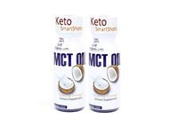 MCT Oil Keto Fuel Shots Blue Bottles Natural Coconut Ketone Energy C8 Caprylic Acid C10 Medium Triglycerides for Ketosis Butter Coffee Shakes Vegan Salad Dressings Smart Snacks Brain Oils 2Pack