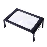 ElectroOptix 2.5X Desktop Magnifier Glass USB Plug-in 12 LED Lights Reading Repair Chest Hanging Square Full Page Magnifying Glass, Black