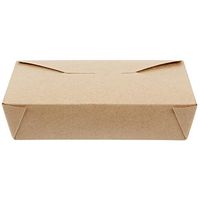50 Pack - Eco Friendly Disposable Kraft Paper Take Out Food Container - Sturdy Leak & Grease Proof Microwavable Take Away Boxes, Restaurant-Ware (49 oz)