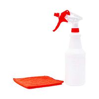 RW Clean 25 oz Red Plastic Spray Bottle - Adjustable Nozzle - 1 count box - Restaurantware