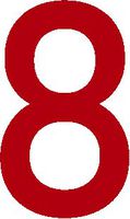 hBARSCI Number - 8 Vinyl Decal - 5" - Die-Cut Sticker -for Cars, Trucks, Windows, Laptops, Tablets 3.0 mil Thick Vinyl - Red