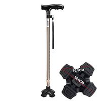 RANRANJJ Quad Cane Adjustable Walking Canes T Handle Stable Walking Sticks with Large Base Rubber Tips for Men & Women 10-Level Height Adjustable